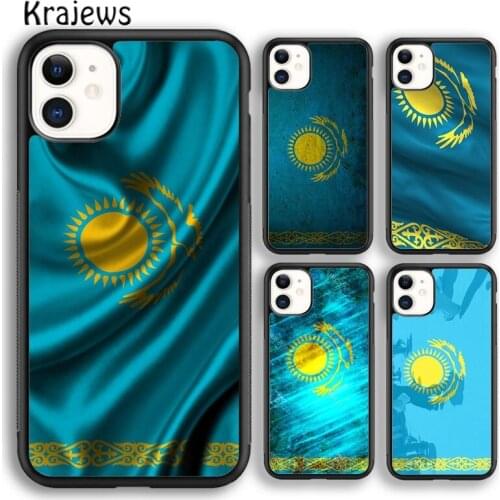 Krajews Kazakhstan Flag Phone Case Cover For iPhone 5s 6s 7 8 plus X XS XR 11 12 pro max Samsung Galaxy S7 S8 S9 S10 Plus