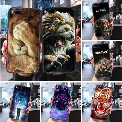 Lion Tiger Animal Cool ferocious Phone case For Xiaomi Mi Max Note 3 A2 A3 8 9 9T 10 Lite Pro Ultra Frosted black 3D waterproof