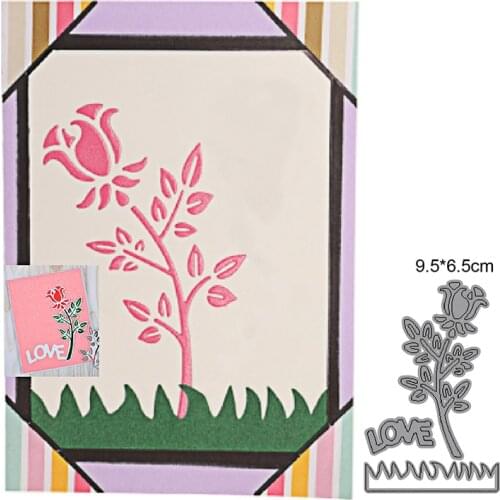 Valentines Day roses Love Metal Cutting Dies Card Die cutter Stencil DIY Scrapbook Paper Photo Craft Template Dies