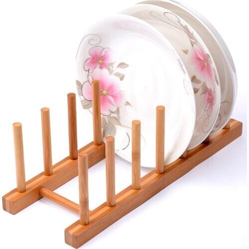 Wooden Drainer Plate Stand decorative shelves Durable Plate Rack Dry Shelf Storage for Canteen Kitchen Bathroom Drying Holder