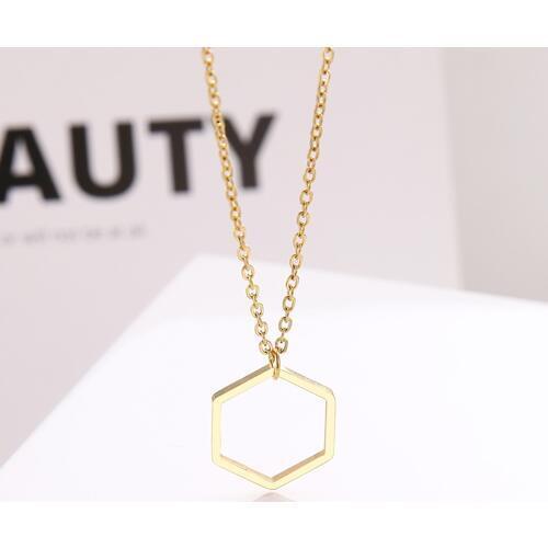 DOTIFI Stainless Steel Necklace for Women Geometric Necklace Chain Pendant Engagement Jewelry