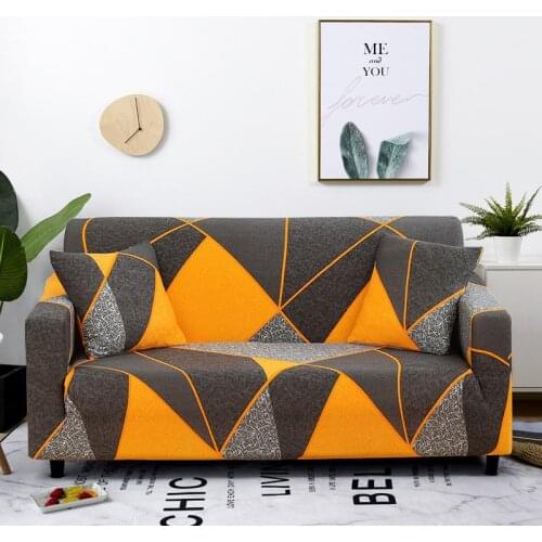 41Geometric Twill Pattern Elastic Sofa Cover for Living Room Slipcovers Furniture Protector Stretch Polyester Armchair Couch