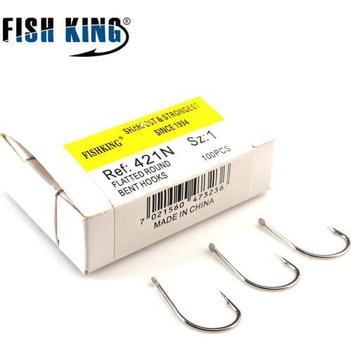 FISH KING 421BR/421N 100PCS/lot 1#-10# Two Color Fishing Hook High Carbon Steel Peche Articulos De Pesca Tackle
