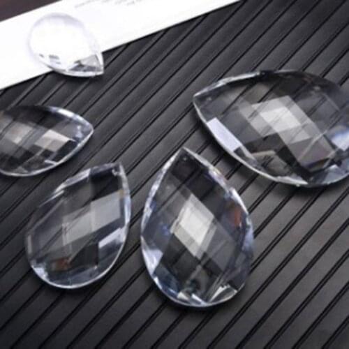 80mm Faceted Teardrop Glass Art Crystal Prism Pendant Chandelier Lamp Hanging Ornament DIY Suncatcher Living room bedroom decor