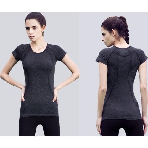 Compression Tights Dry Quick T shirt Women Sport Gym Running Short Sleeve Body T-shirts Fitness Women Clothes