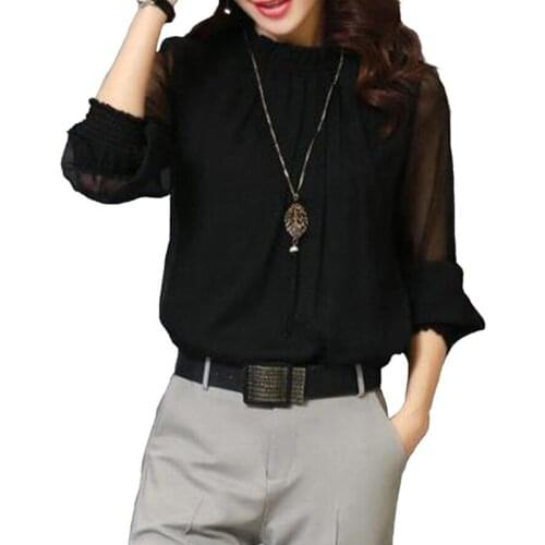 Lace Blouses Women Spring Autumn Style Lace Patchwork Long Sleeve O-Neck Casual Blusas Tops Femme Shirts