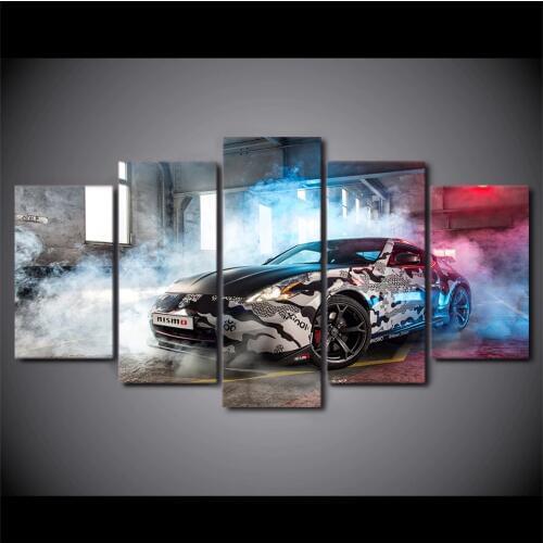 Modular Printed Painting Canvas Home Decoration 5 Panel Cool Car Framed Modern Wall Pictures For Living Room Cuadros PENGDA