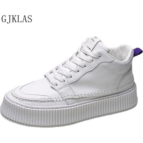 White Leather Shoes Men Classic Black Platform Shoes Leather for Men Sneakers Comfort Mens Fashion Shoes Casual Men Sneakers