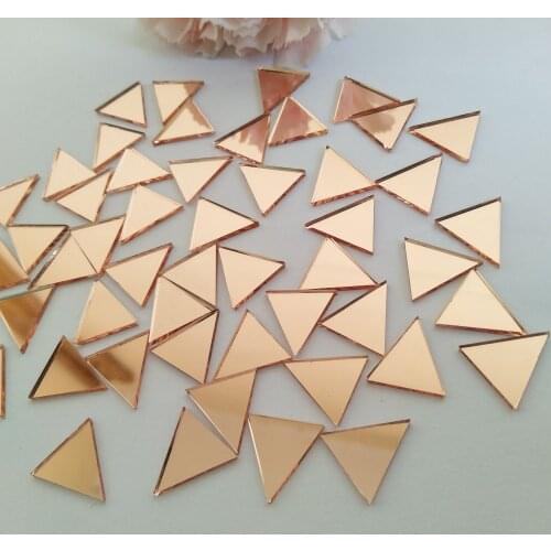 Set of 200pcs 1/2" Triangle Mirror Mosaic Tile,Triangular Real Glass Mirror DIY Crafts Accessory