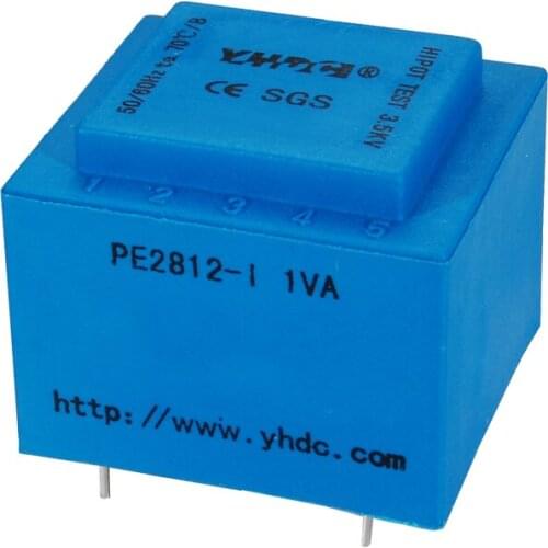 PE2812-I Power 1VA 220V/15V PCB mount encapsulated isolation transformer