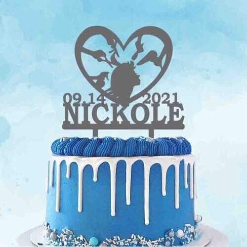 Personalized Hairdresser Cake Topper Custom Name Date Haircut Silhouette Topper For Hair Stylist Birthday Party Cake Decoration
