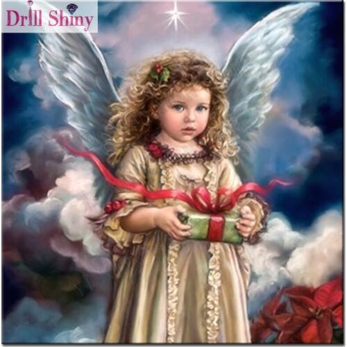 Full Square Diy Diamond Embroidery Lovely Christmas Gifts Angel Mosaic Kits Crystal Paste Christmas Wall Decor Diamond Painting