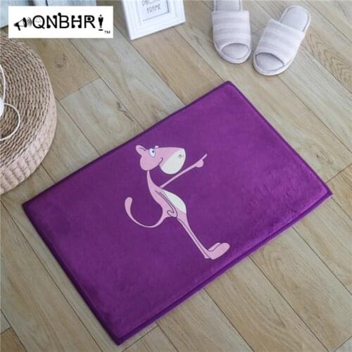 QNBHR door Mat rugs flannel anti-slip granules All kinds of printed cartoon panther Living room sofa Bedroom Bathroom Suitable