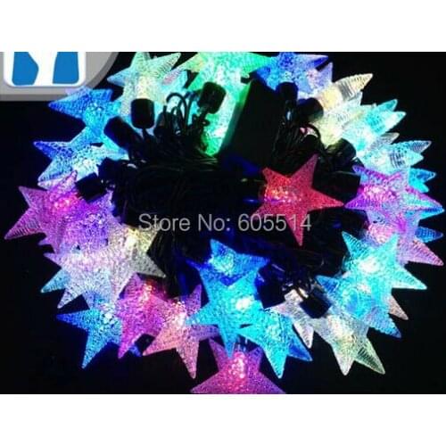 [Seven Neon]Free shipping 110V/220V pentagram shape 5M 50leds party/Christmas/decoration/holiday led string light