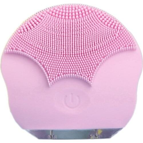 Sonic Vibration Electric Facial Cleansing Brush Facial Washing Brush Silicone Facial Cleanser Massager