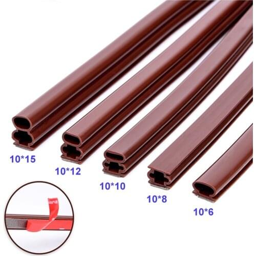 6meter Silicone Rubber Sealing Strip Crash 10x6/8/10/12/15mm Soundproof Door Thong Strip Security Door/ Window Sealed Slot Type