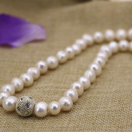 Bohemia style natural white pearl thread beads 10-11mm chain necklace for women elegant weddings party gift jewelry 18inch B3132