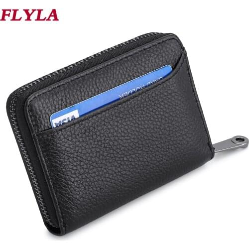 Womens Coin Purse Rfid Protection Unisex Zipper Coin Storage Classification Coin Purse