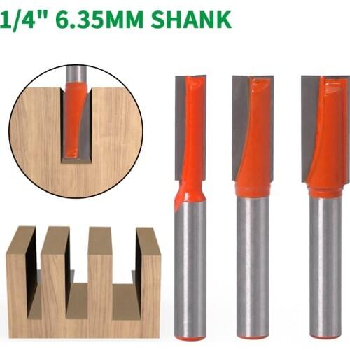 1PC 1/4" 6.35MM Shank Milling Cutter Wood Carving CNC Woodworking Tools Cleaning Bottom Engraving Bit Solid Carbide Router Bit