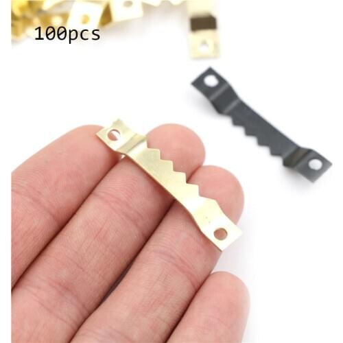 100pcs High Quality Black No Nail Picture Frame Hooks Saw Tooth Sawtooth Hangers Wholesales Gold/Black Color