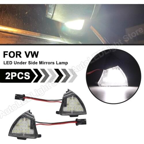 2Pcs For Eos Golf 5 Golf5 GTI Variant 5/6 Jetta MK3 Passat B6 CC Sharan MK2 7N LED Under Side Mirrors Lamp Puddle Light Module