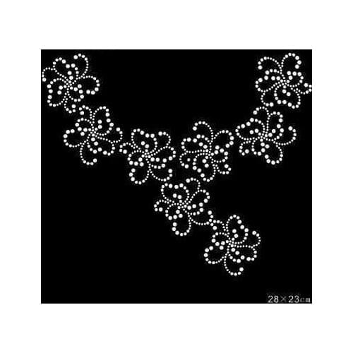 2pc/lot Flower designs iron on transfer iron on rhinestone motifs rhinestone iron on transfers patches for sweater