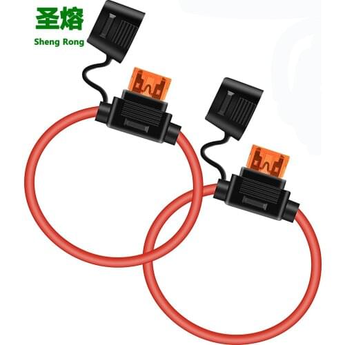 2 Pack 10 AWG Waterproof IP67 standard Inline Fuse Holder Pigtail Blade Fuse for Car Truck ATV Boat Motorbike