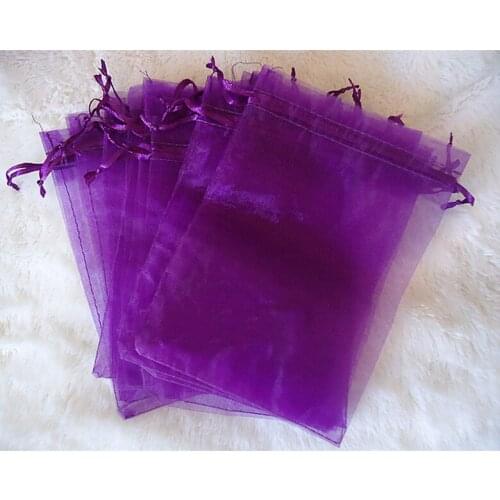 13*18cm 2000pcs Organza Bag christmas Dark purple Drawstring bag jewelry packaging bags for gift/candy/wedding/party Yarn bag