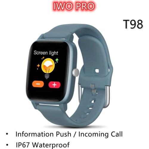 2020 T98 Smart watch men 1.4inch Body Temperature Monitor Heart Rate Blood Pressure Weather Smartwatch for android ios