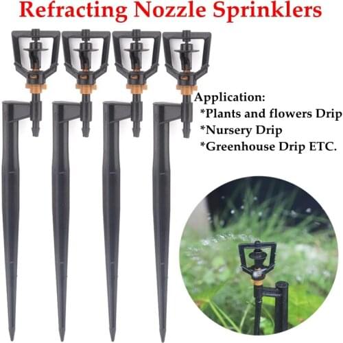 3Pcs Black Brown Box Rotary Nozzle Irrigation Sprinkler Nozzle Support Spike Watering Sprinklers Stakes Garden Water Connectors