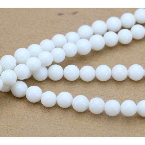 6mm White tridacna stone round loose beads 15inches 2 piece/lot beautiful suitable for women to make jewelry gifts