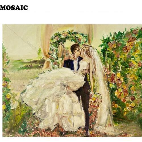 DIY 3D Diamond Embroidery Diamond Mosaic"bride and bridegroom"Square Diamond Painting Cross Stitch Kits wedding Decoration E13