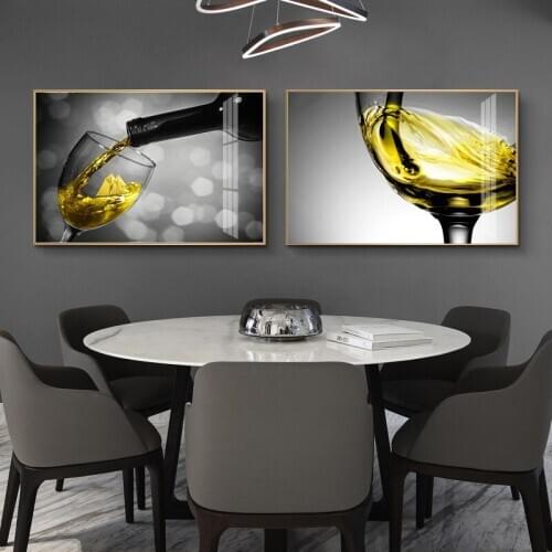 Atmosphere Black And White Bar Liqueur Photo Canvas Painting Sofa Background Wall Frameless Picture Poster Room Home Decoration