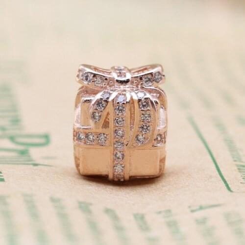 Free shipping Authentic 925 Sterling Silver Rose Sparkling Surprise Charm Fit Original Bracelet For Women DIY Jewelry S925 Bead