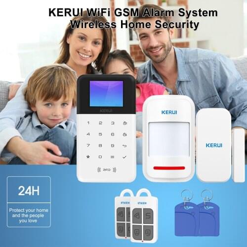 KERUI WiFi GSM Alarm System Wireless HomePIR Motion Detector Door Window Sensor Tuya APP Control Voice Control Alexa Google Home