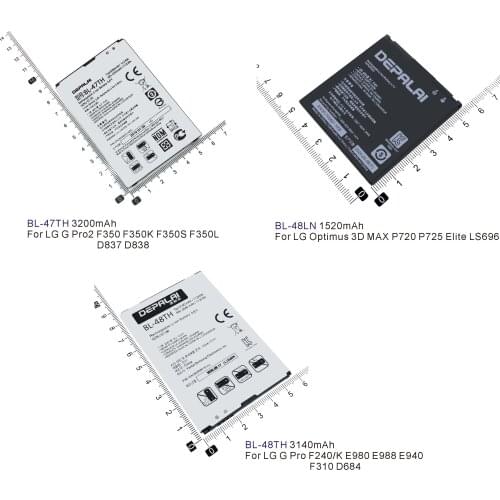 BL-47TH BL-48TH BL-48LN Battery For LG G Pro 2 F350 F350K D837 D838 F240 E980 E940 F310 Optimus 3D MAX P720 P725 Elite Batteries