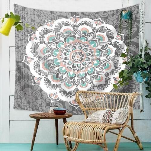 DeMissir Bohemian Floral Tapestry Decorative 200x150cm Grey Wall Hanging Tapestry Carpet toalla playa tapestries decor tapiz