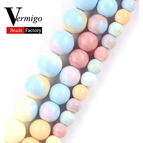 Natural Rainbow Alashan Loose Stone Beads For Jewelry Making DIY Necklace Bracelet 6mm-10mm Round Spacer Beads 15" Wholesale