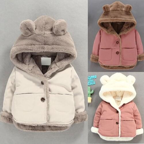 Childrens Flannel Clothing hooded jacket for girls 2021 Thick Warm jacket for a boy Newborn Clothes Coat Baby girl Clothes 0-5Y