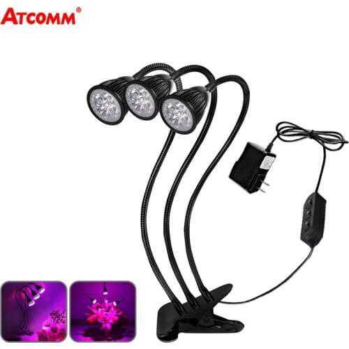 10W 15W LED Growing Lamps Double Switch Full Spectrum Phyto Lamp With Clip AC 100-240V For Input Hydroponics Indoor Tent Plants