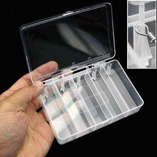 Fishing gear box 11.5*7*2.2CM 5 block hanging bait hooks Lures fitted with fake bait component storage organizer parts boxes