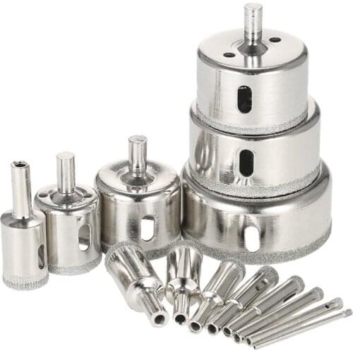 14PCS Hole Saw 3-70mm Diamond Coated Core Hole Saw Drill Bit Set Tools for Tiles Marble Glass Porcelain Drilling Power Tools Pro