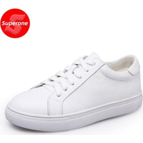 Superone Size 35-40 Women Shoes Real Leather Sneakers Women Fashion Comfortable Shoes Women Vacation Footwear