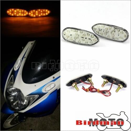Motorcycle Flush Mount LED Turn Signal Light Amber Blinker Flashing Indicator Lamps for Suzuki GSX-R600 GSX-R750 GSX-R1000 05-16
