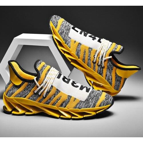 Men Blade Sneakers Breathable Running Shoes Anti-skid Damping Sports Training Jogging Shoes Fashion Lace Up Fitness Zapatillas