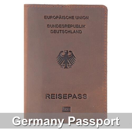 Genuine Leather Germany Passport Cover Designed For German Crazy Horse Leather Card Holder Passport Case