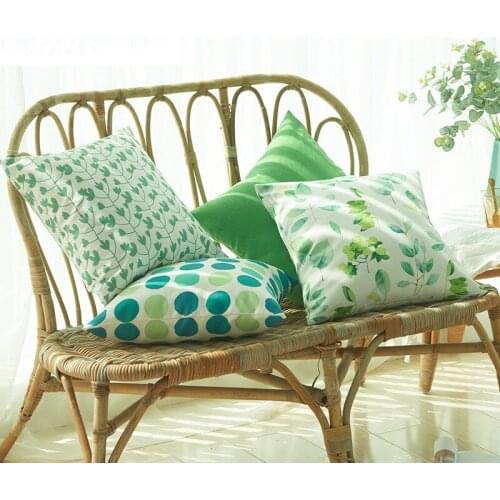New Green Waterproof Geometry Print Cushion Cover Modern Nordic Simple Decorative Watertight Sofa Throw Pillows Cover Home Decor