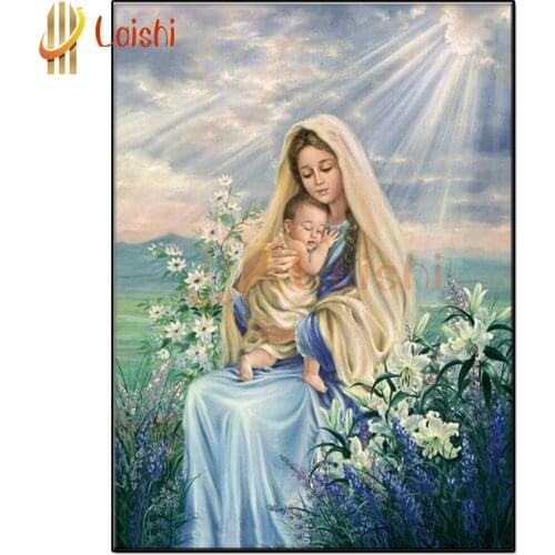 New arrival Virgin and Child, religion Diy diamond painting picture rhinestones embroidery diamond mosaic sticker cross stitch