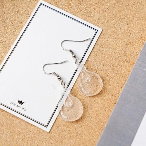 New Fashion Resin Earrings for Women Girl DIY Light Bulb Earrings Transparent Creative Drop Jewelry Gifts Earrings Trendy 2020