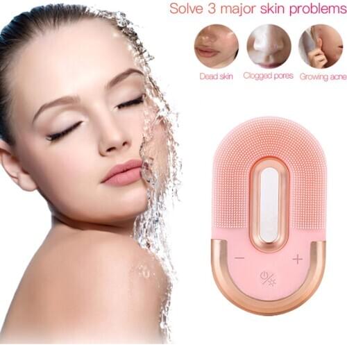 Wireless Charging Silicone Face Cleansing Brush Facial Cleanser Pore Cleaner Exfoliator Washing Brush Face Cleanser Massager